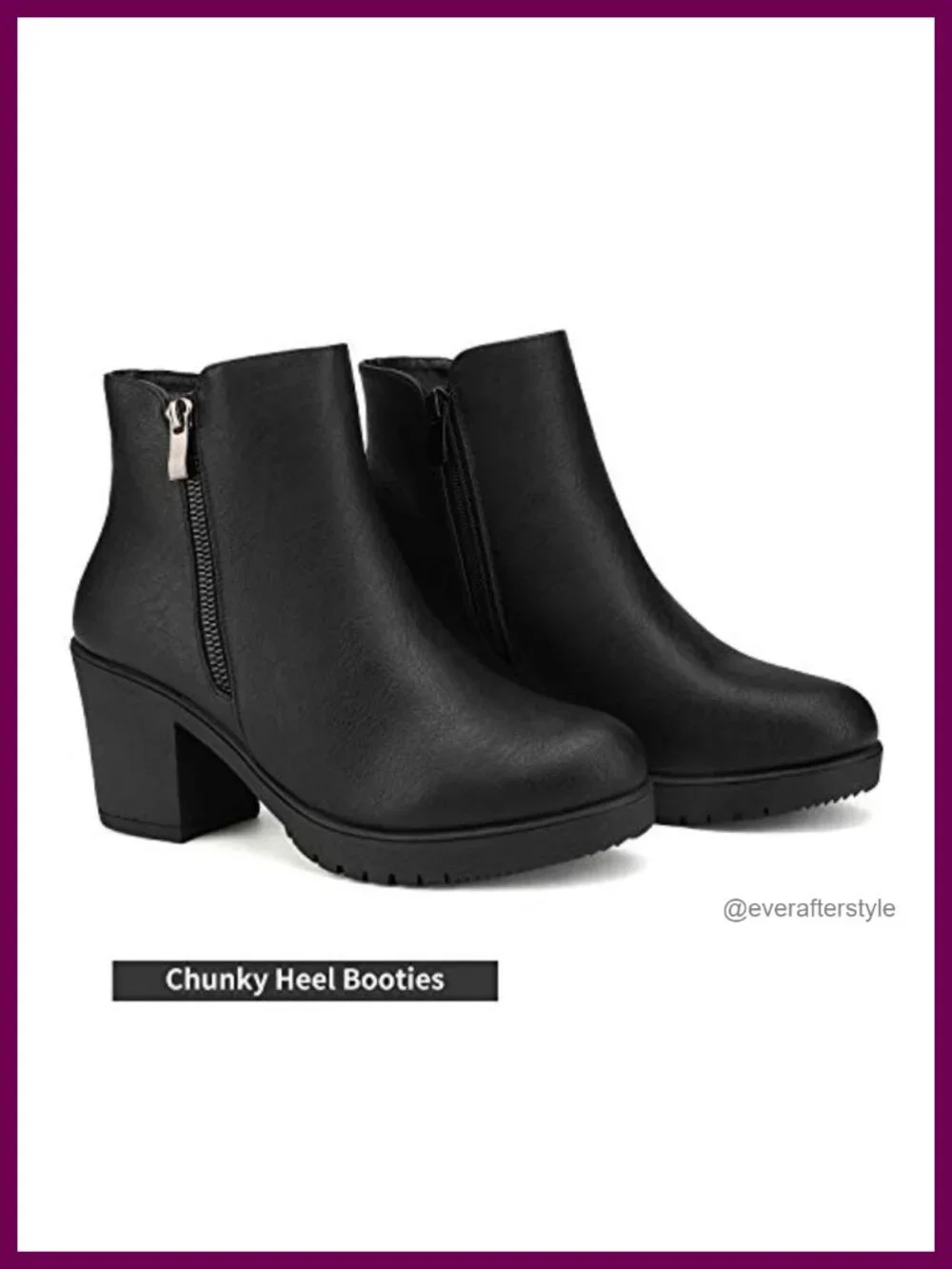 Women's Chunky Heel Platform Ankle Boots with Faux Fur Trim